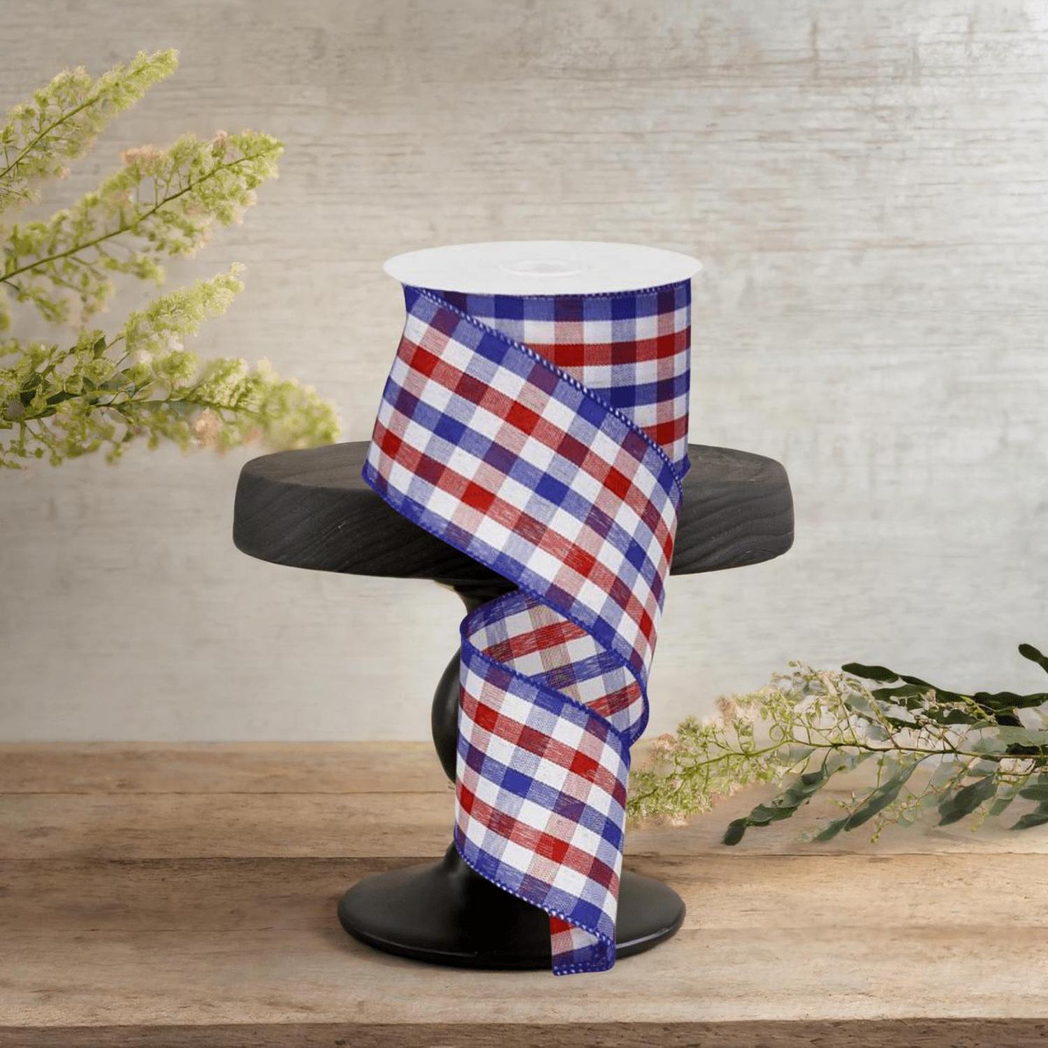Shop For 2.5" Gingham Plaid Ribbon: Patriotic (10 Yards)