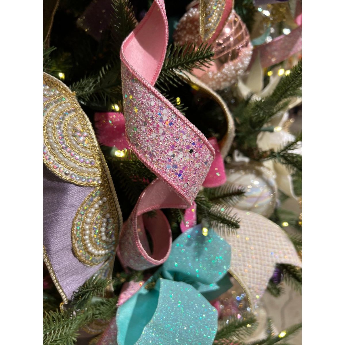 Shop For 2.5" Glitter Confetti Ribbon: Pink (10 Yards) at Michelle's aDOORable Creations