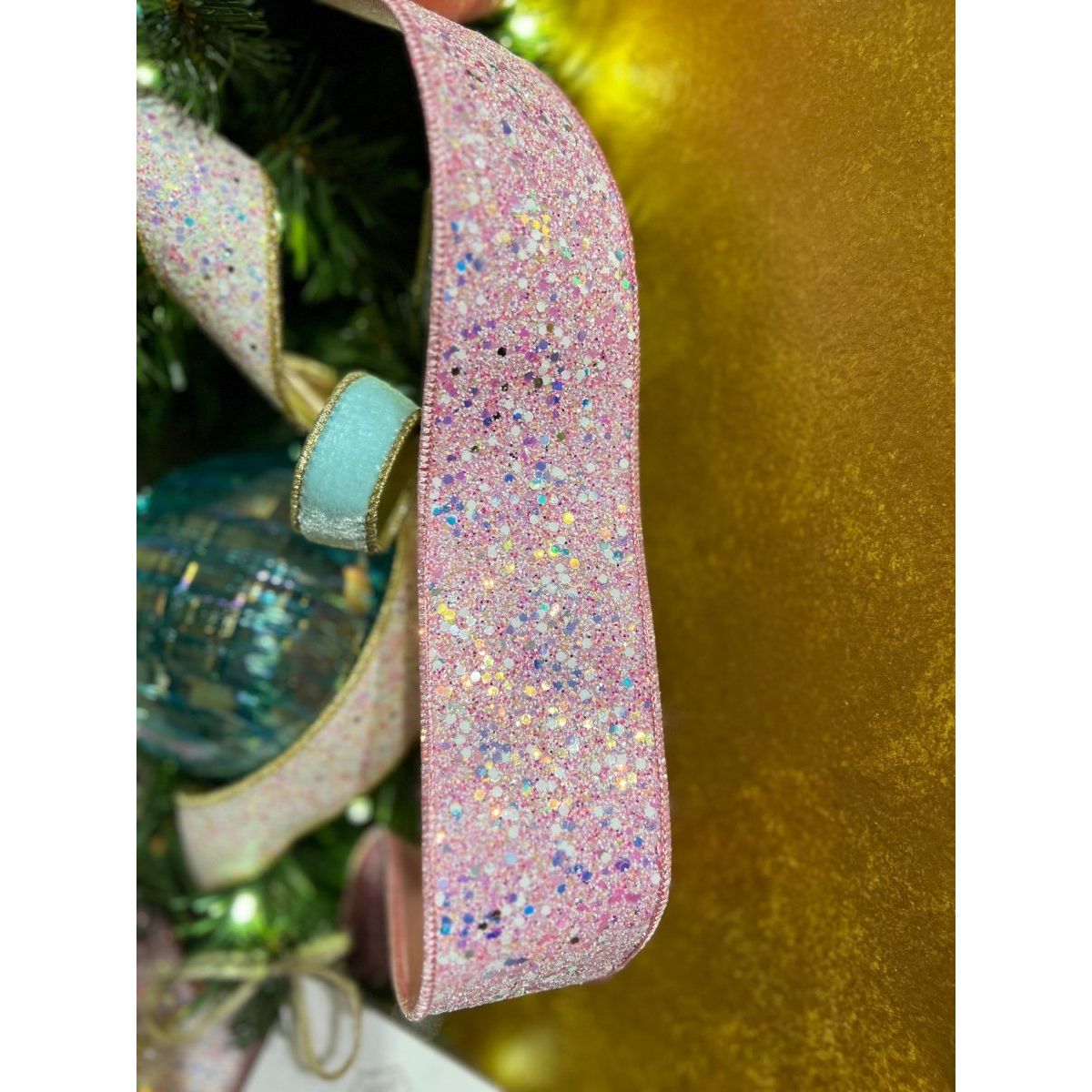 Shop For 2.5" Glitter Confetti Ribbon: Pink (10 Yards) at Michelle's aDOORable Creations