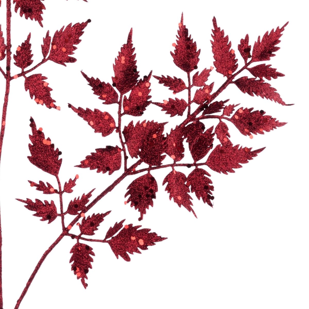 Shop For 25" Glitter Fern Spray: Burgundy