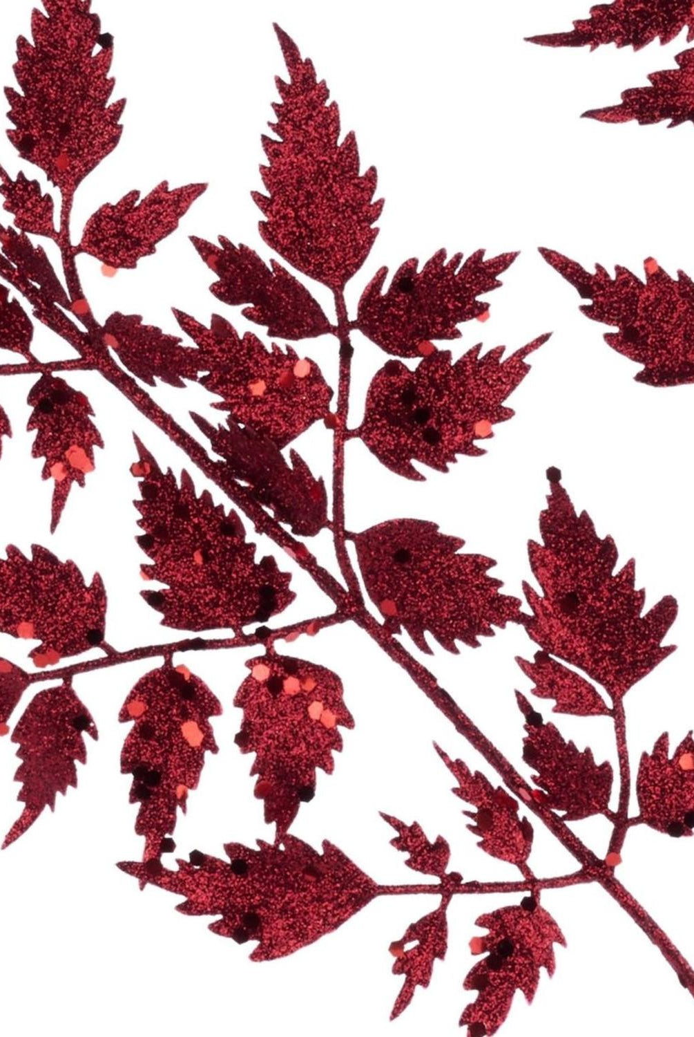 Shop For 25" Glitter Fern Spray: Burgundy
