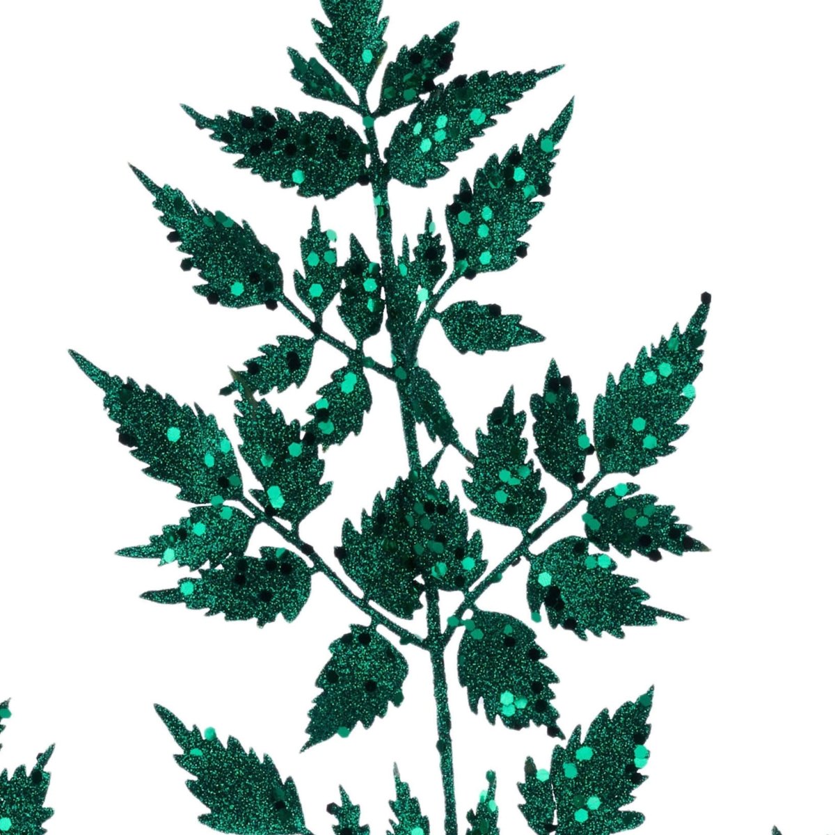 Shop For 25" Glitter Fern Spray: Hunter Green