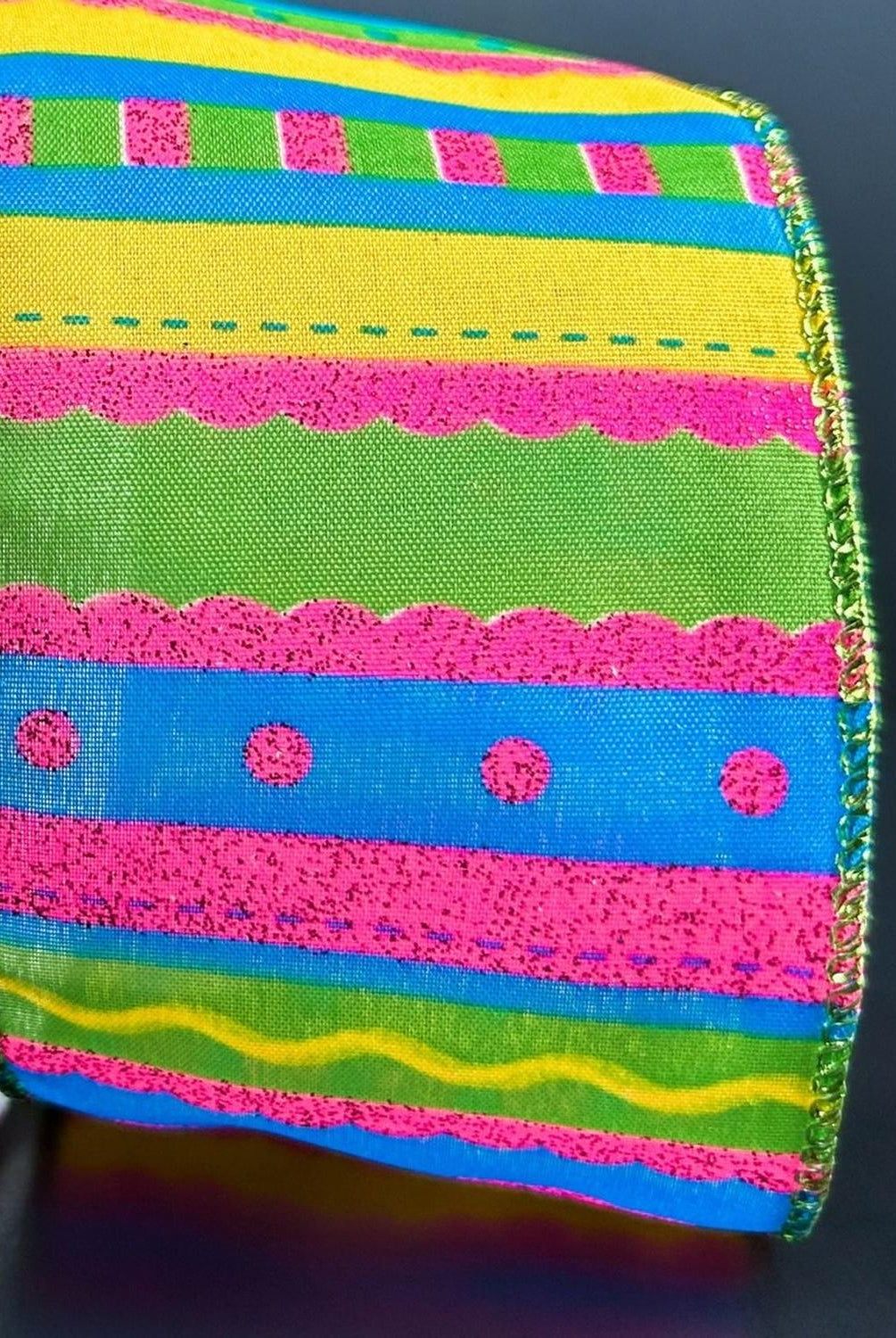 Shop For 2.5" Glitter Fun Satin Stripe Ribbon: Multi (10 Yards)