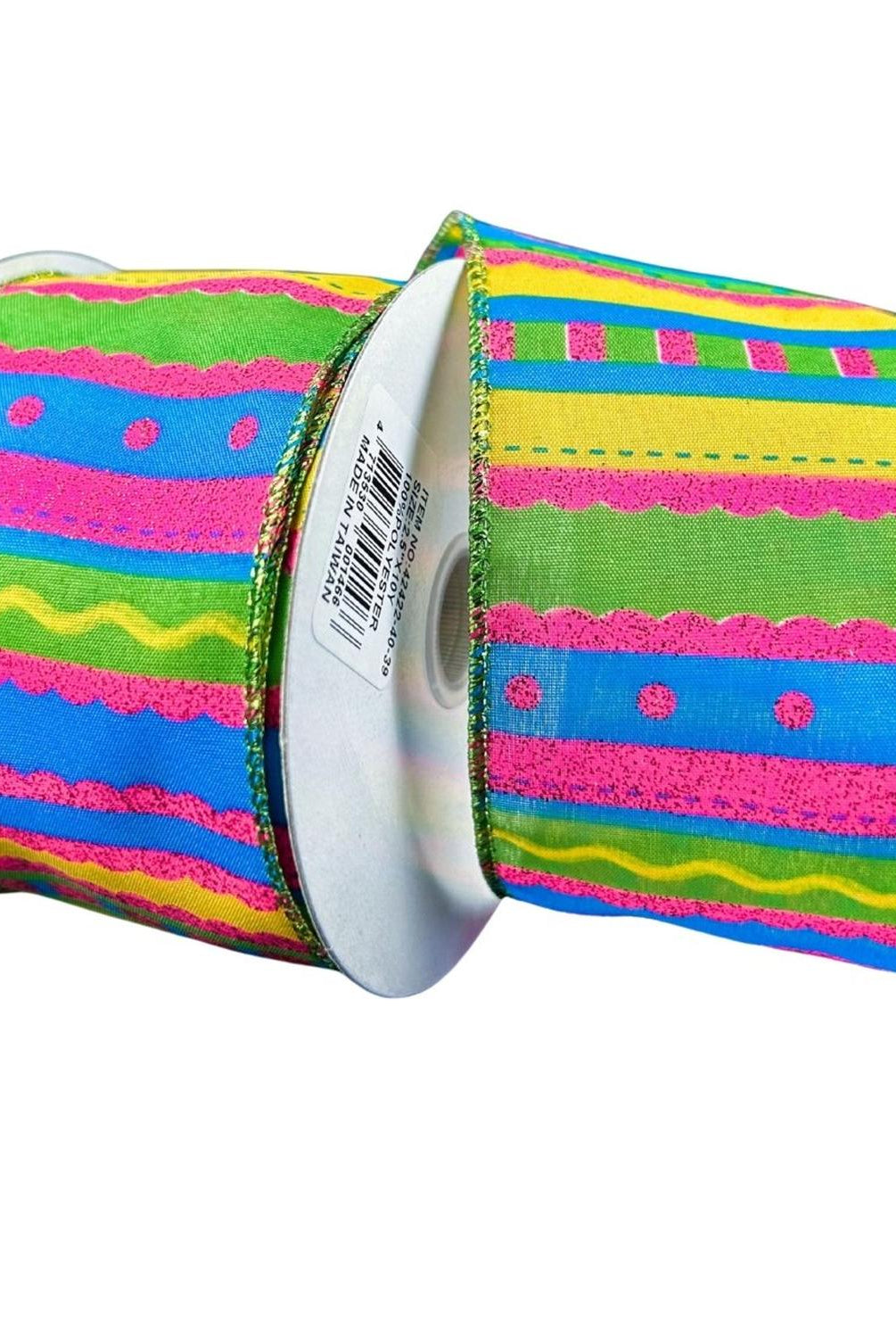 Shop For 2.5" Glitter Fun Satin Stripe Ribbon: Multi (10 Yards)