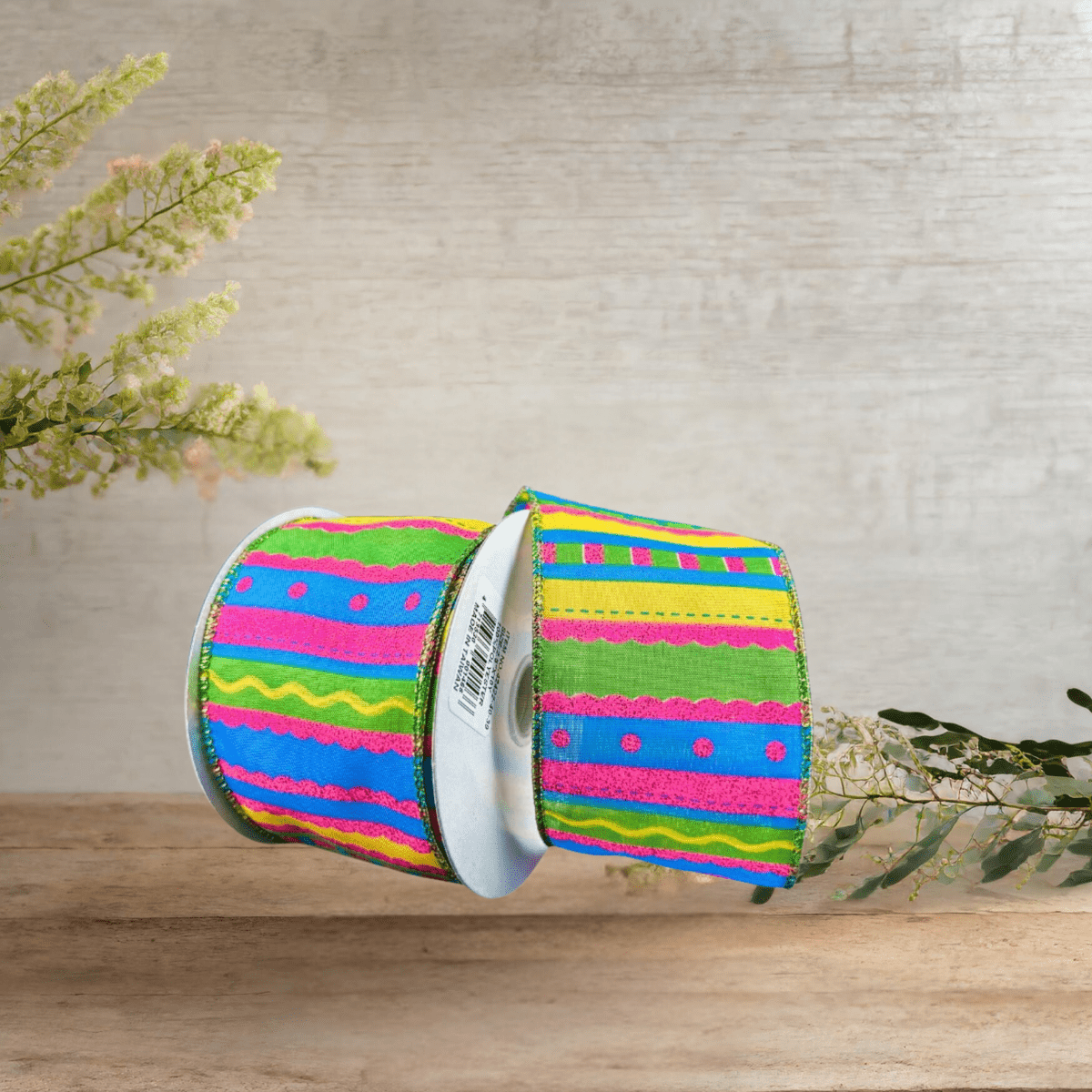 Shop For 2.5" Glitter Fun Satin Stripe Ribbon: Multi (10 Yards)