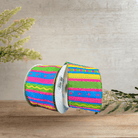 Shop For 2.5" Glitter Fun Satin Stripe Ribbon: Multi (10 Yards)