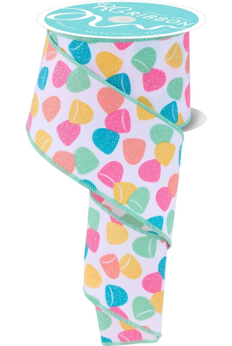 Shop For 2.5" Glitter Gumdrop Ribbon: Pastel (10 Yards)