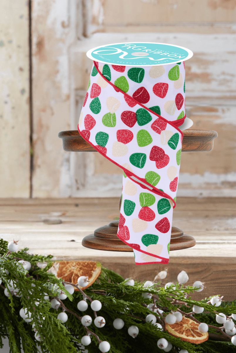 Shop For 2.5" Glitter Gumdrop Ribbon: Primary (10 Yards)