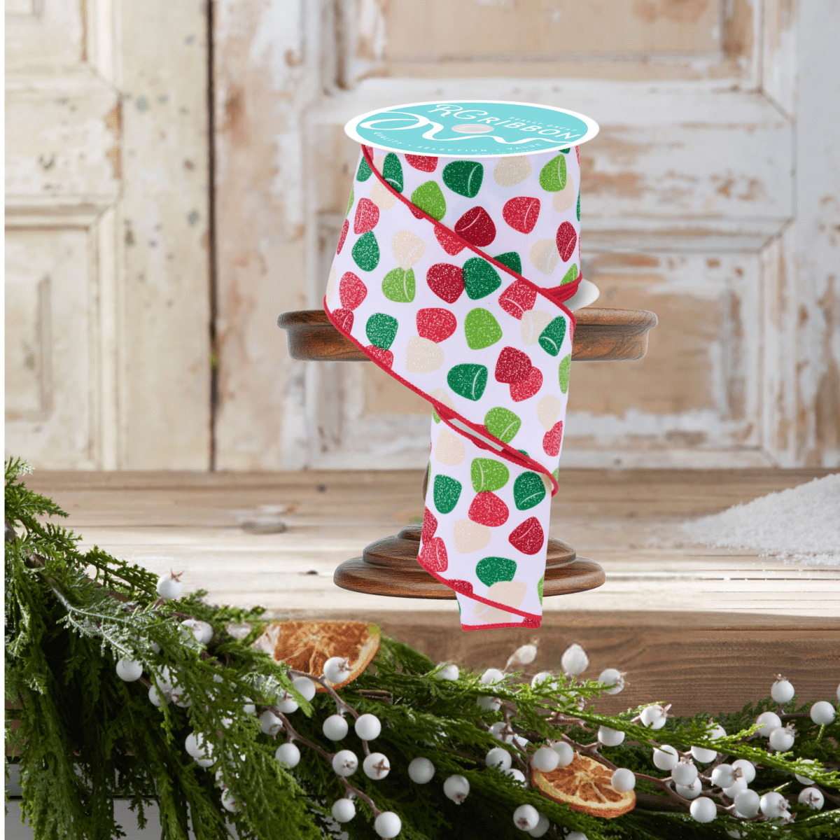 Shop For 2.5" Glitter Gumdrop Ribbon: Primary (10 Yards)