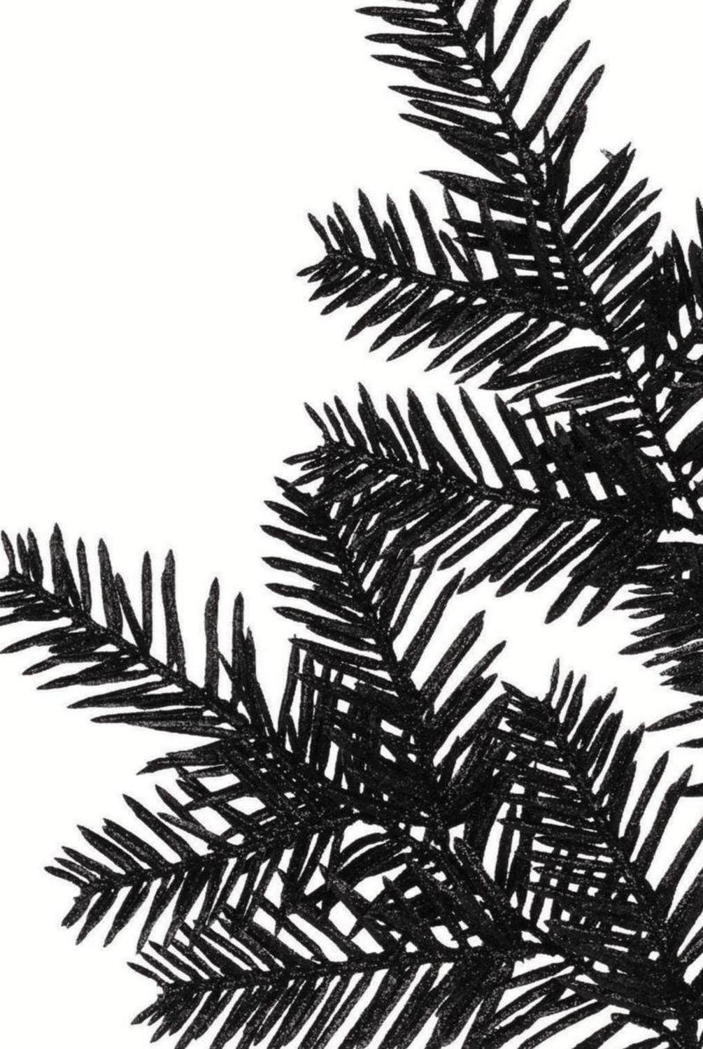 25" Glitter Hemlock Spray: Black