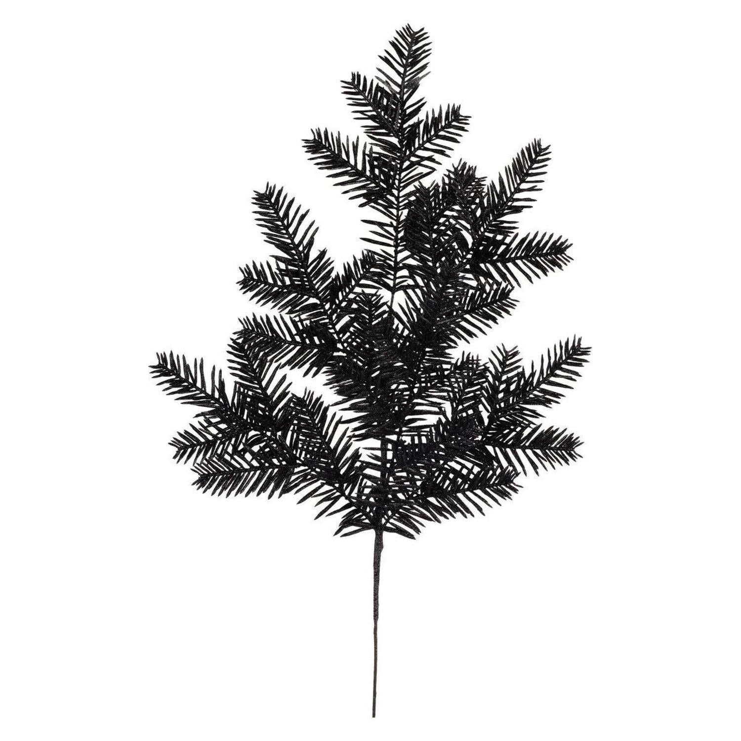 Shop For 25" Glitter Hemlock Spray: Black