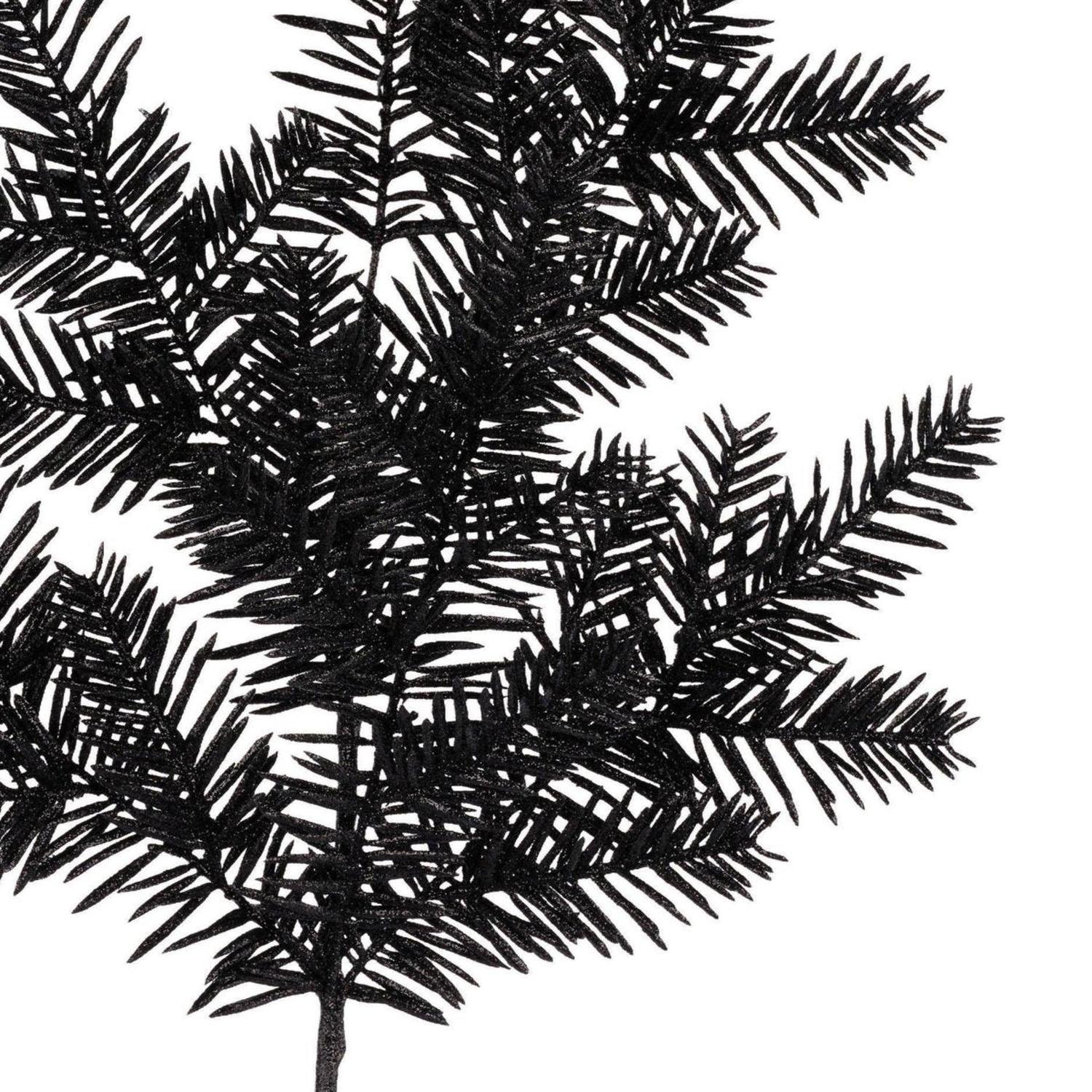 Shop For 25" Glitter Hemlock Spray: Black