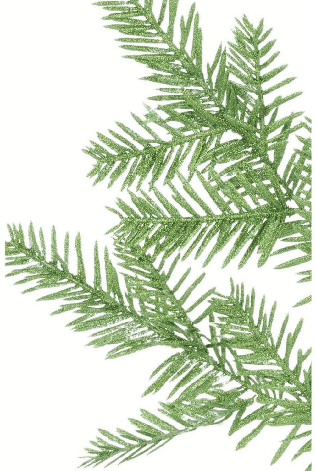 25" Glitter Hemlock Spray: Lime Green