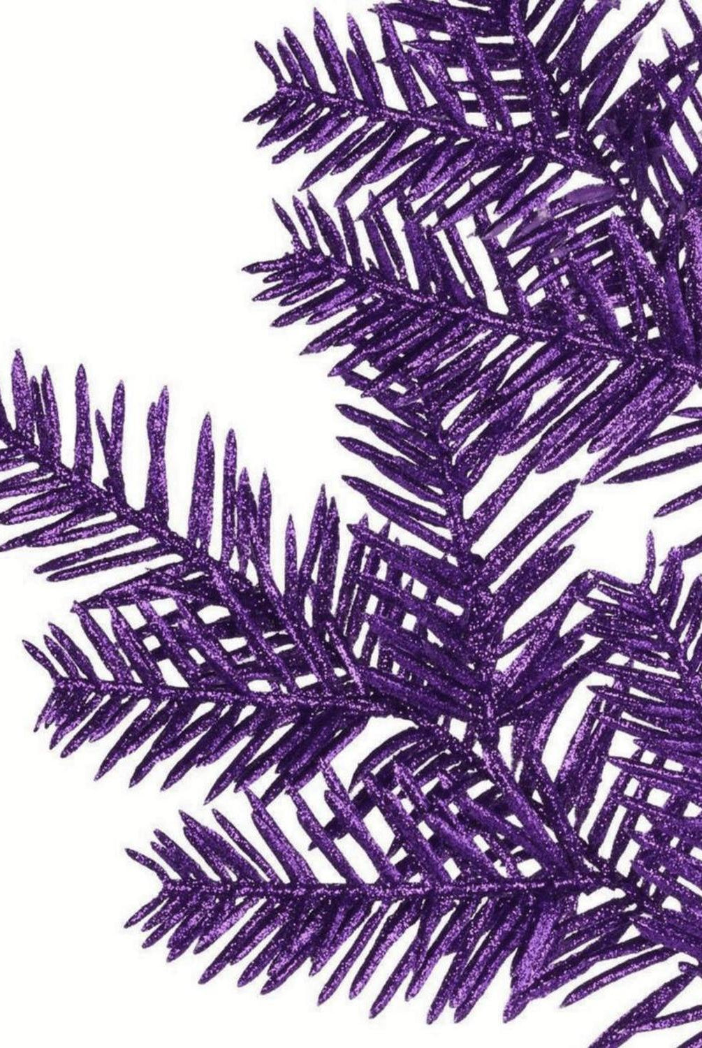 25" Glitter Hemlock Spray: Purple