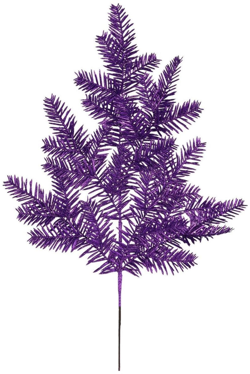 25" Glitter Hemlock Spray: Purple