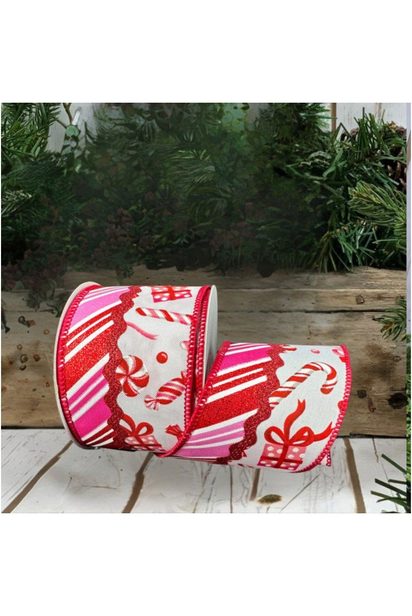 Shop For 2.5" Glitter Loopy Ric Rac Ribbon: Red, Pink and White