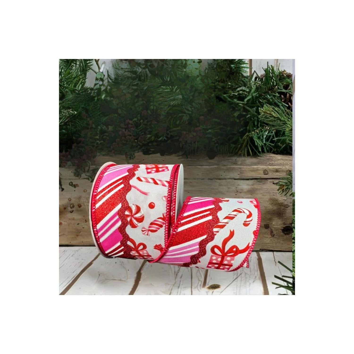 Shop For 2.5" Glitter Loopy Ric Rac Ribbon: Red, Pink and White