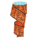 Shop For 2.5" Glitter Mini Leaf Vines Ribbon: Orange/Black (10 Yards)