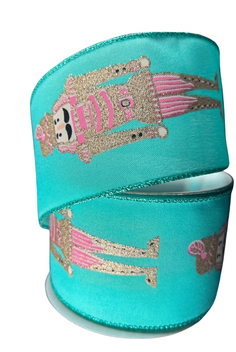 Shop For 2.5" Glitter Nutcracker Ribbon: Pink & Teal (10 Yards)