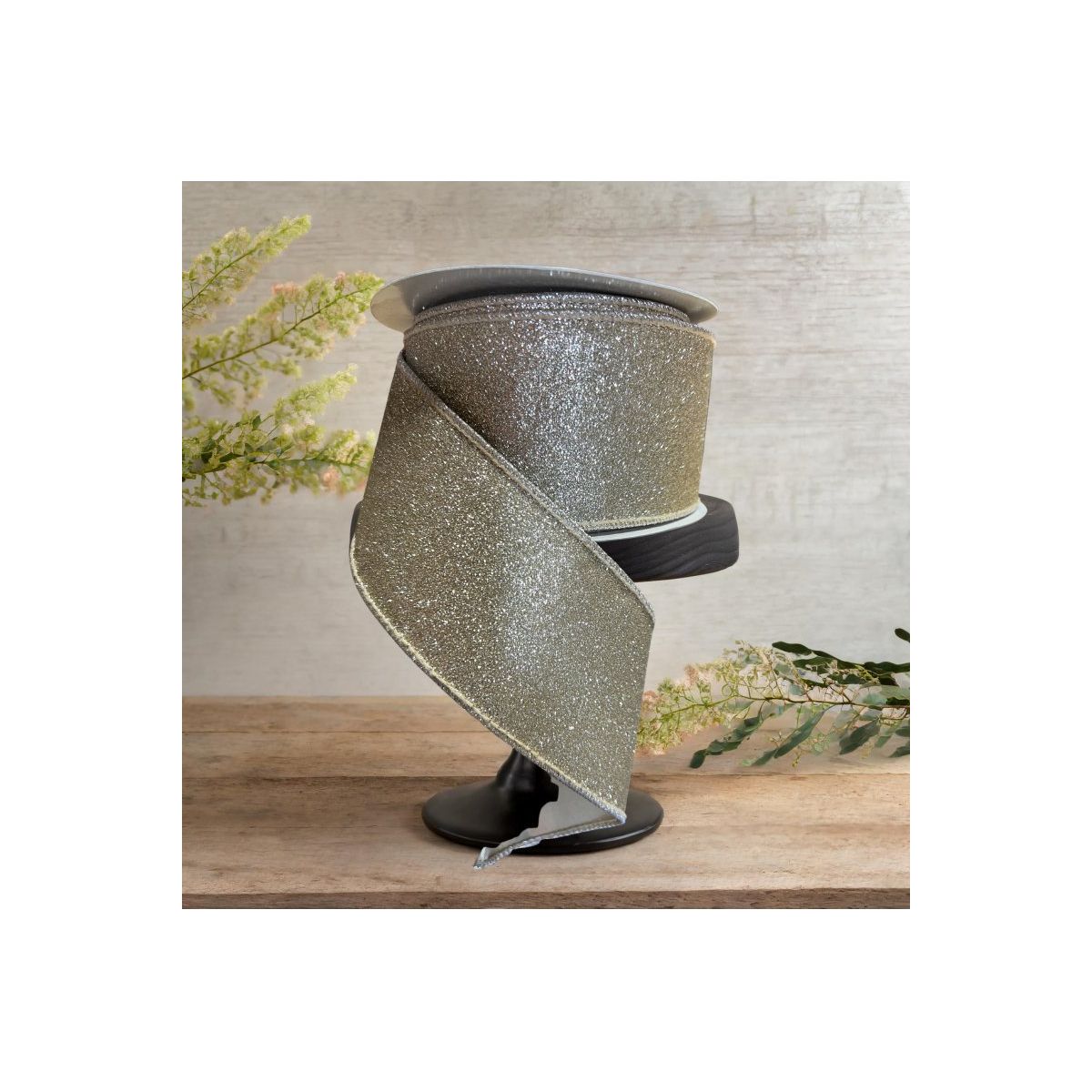 Shop For 2.5" Glitter Ribbon: Gold (10 Yards)