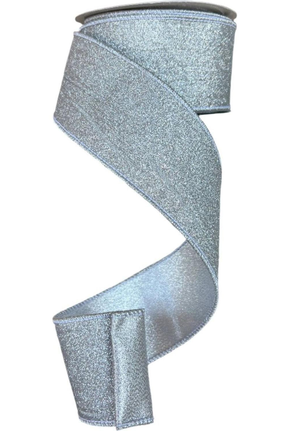 2.5" Glitter Ribbon: Silver (10 Yards)