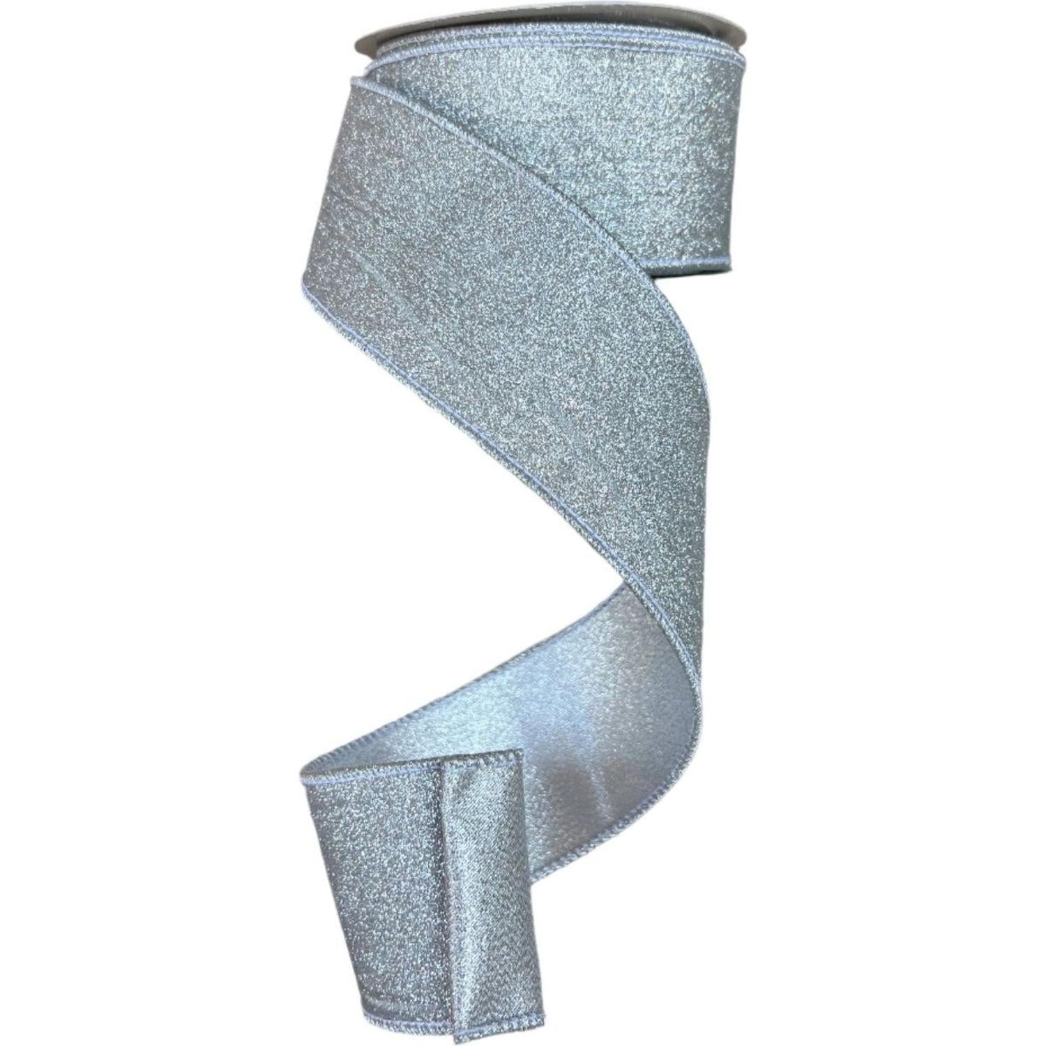 Shop For 2.5" Glitter Ribbon: Silver (10 Yards)