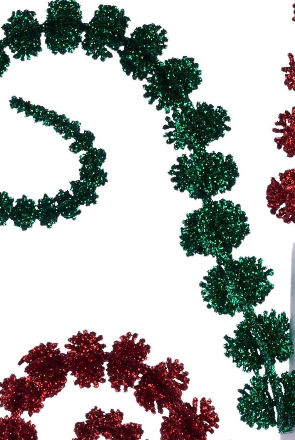 25" Glitter Spike Coil Spray: Red/Green