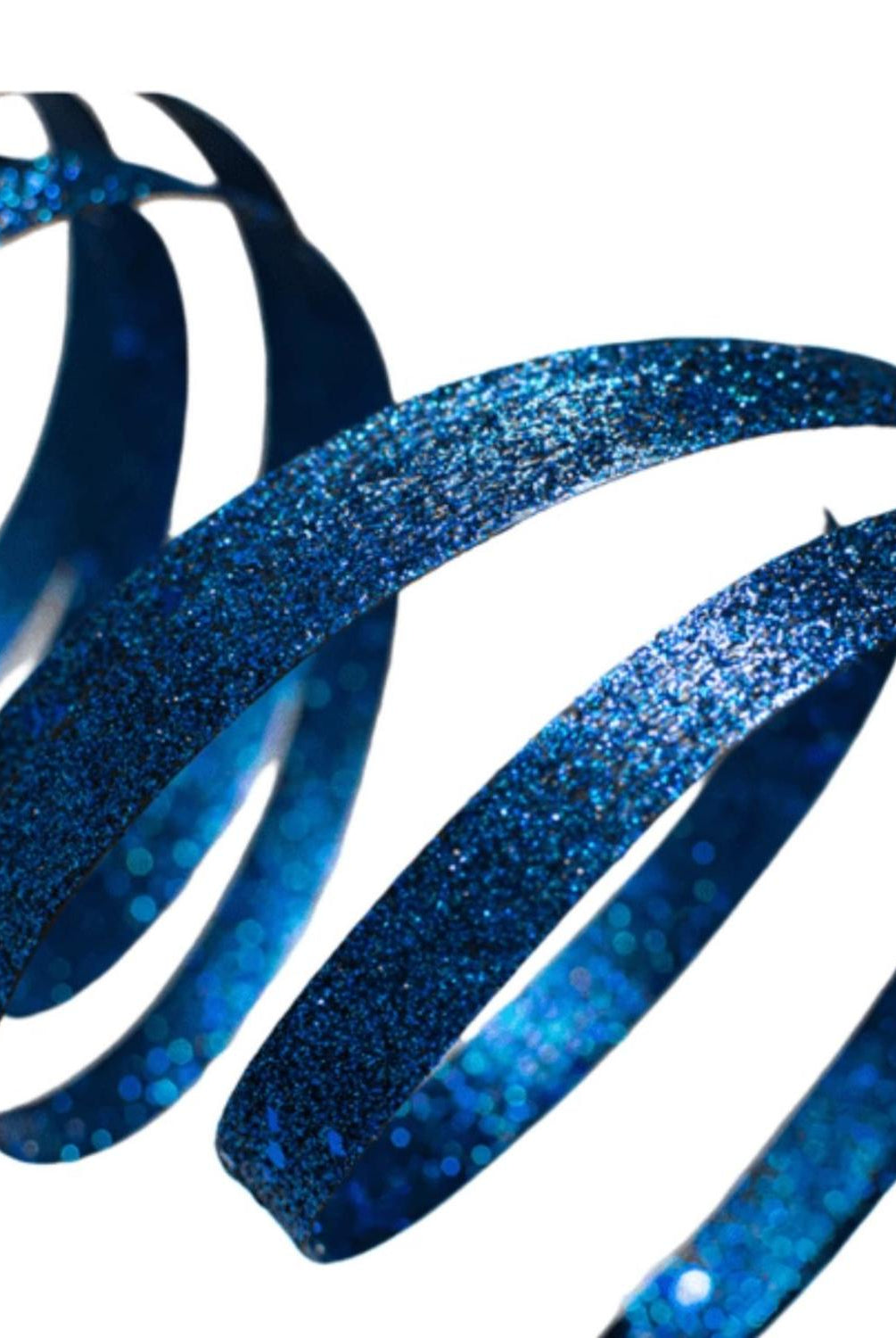 Shop For 25" Glitter Spiral Ribbon Spray: Midnight Blue