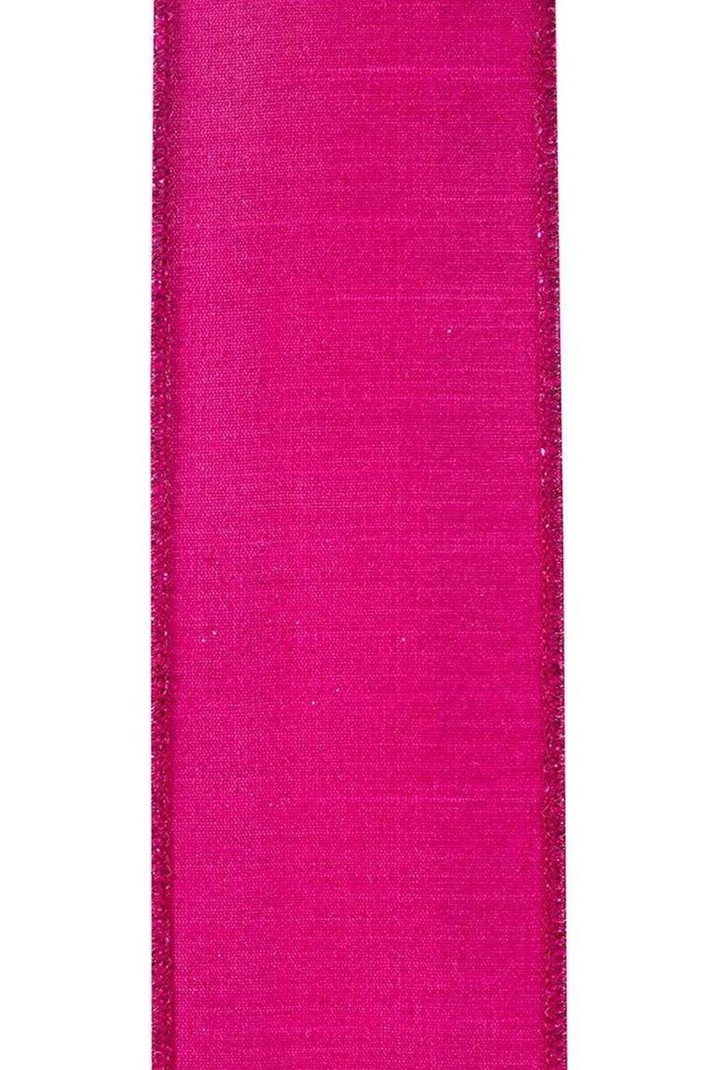 2.5" Glitter Stripe Dupioni Ribbon: Fuchsia (5 Yards)