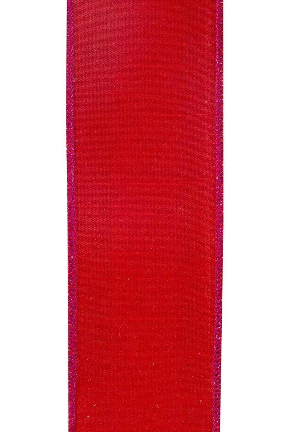 Shop For 2.5" Glitter Stripe Dupioni Ribbon: Red/Fuchsia (5 Yards)