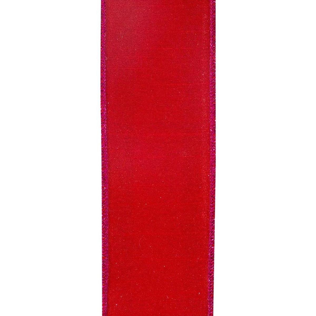 Shop For 2.5" Glitter Stripe Dupioni Ribbon: Red/Fuchsia (5 Yards)