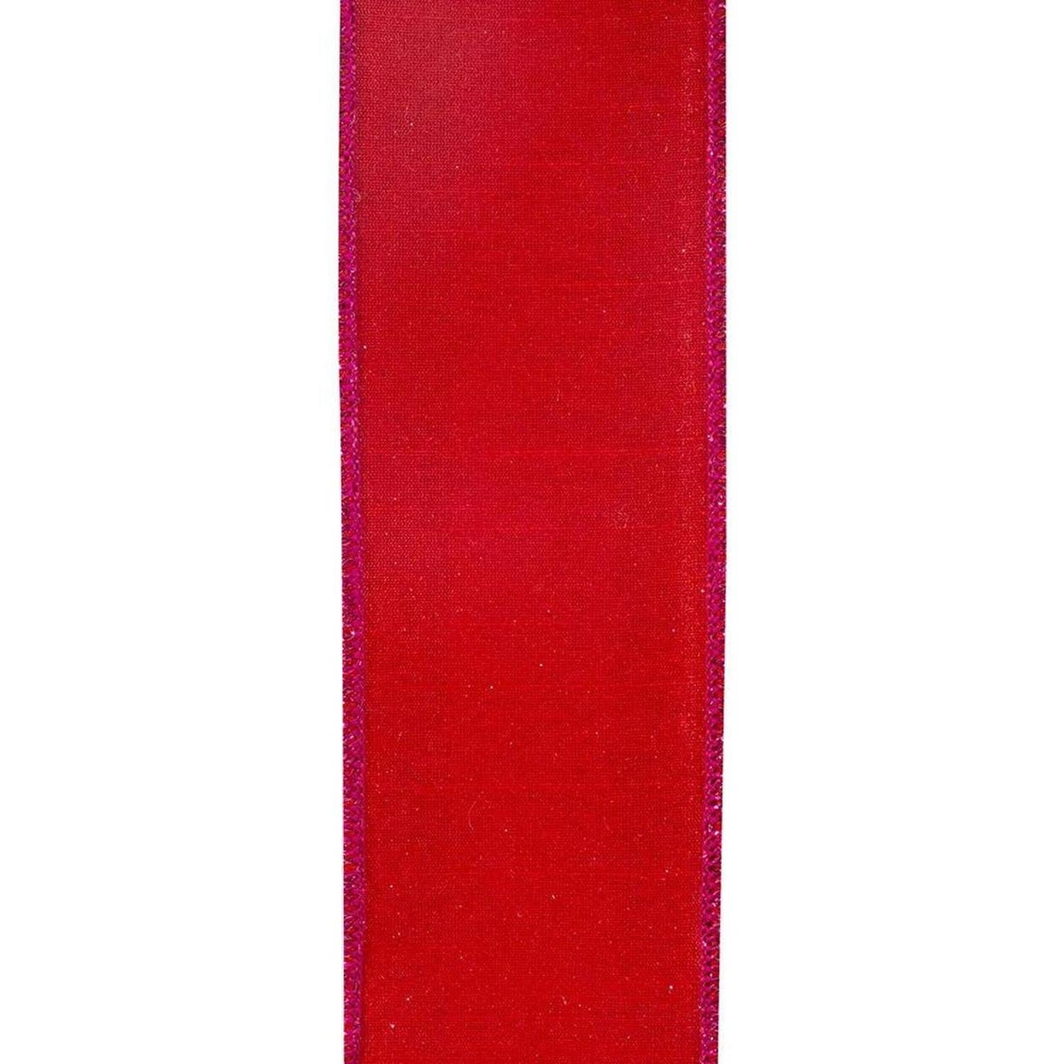 Shop For 2.5" Glitter Stripe Dupioni Ribbon: Red/Fuchsia (5 Yards)