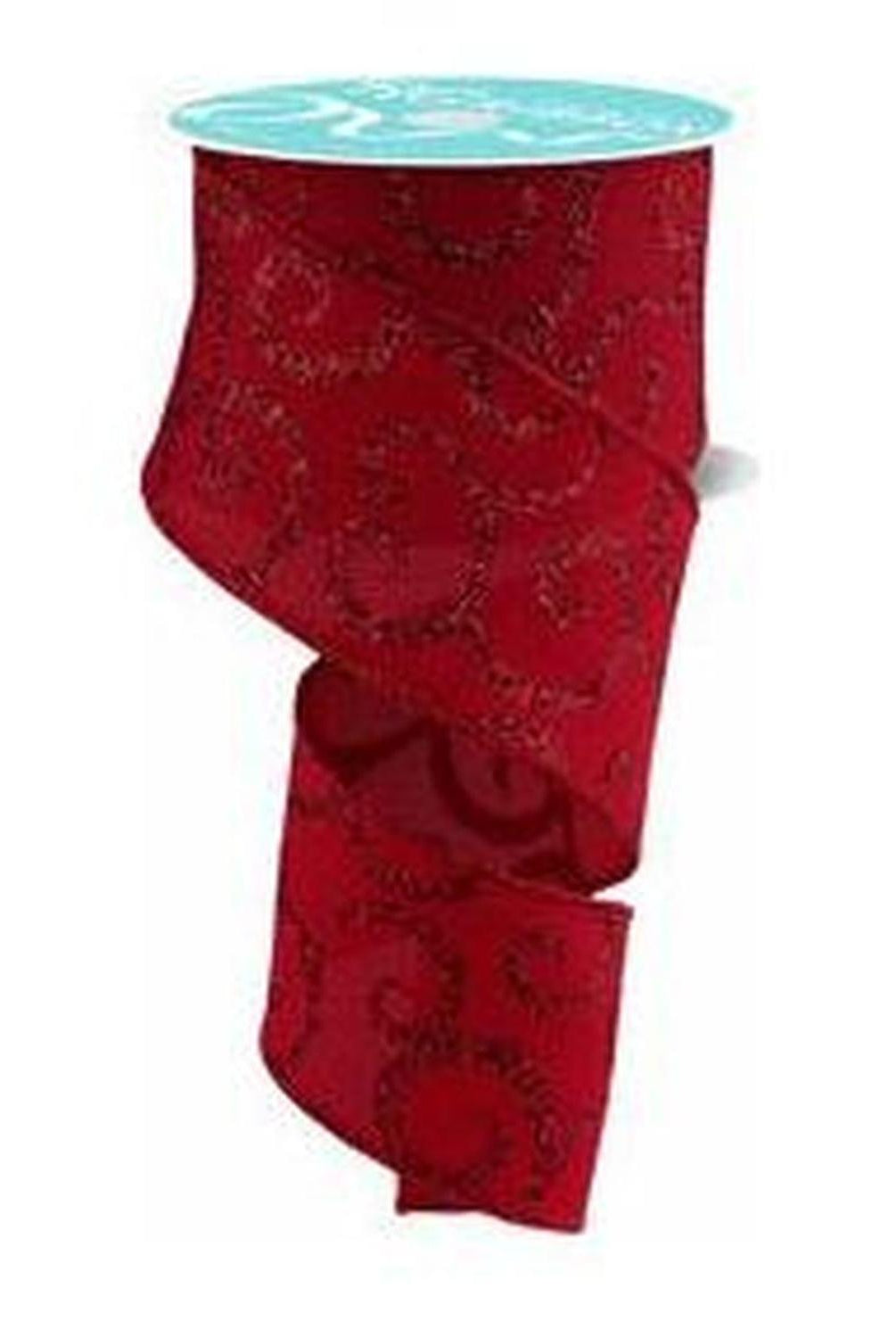 2.5" Glitter Swirl Ribbon: Red (10 Yards)