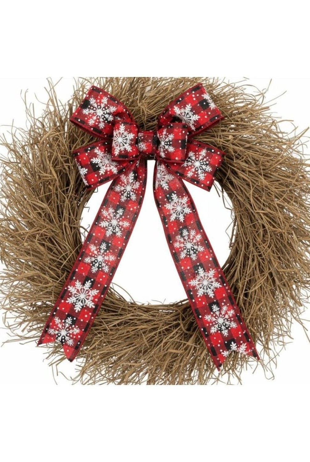 Shop For 2.5" Glittered Snowflakes Ribbon: Buffalo Plaid (10 Yards)