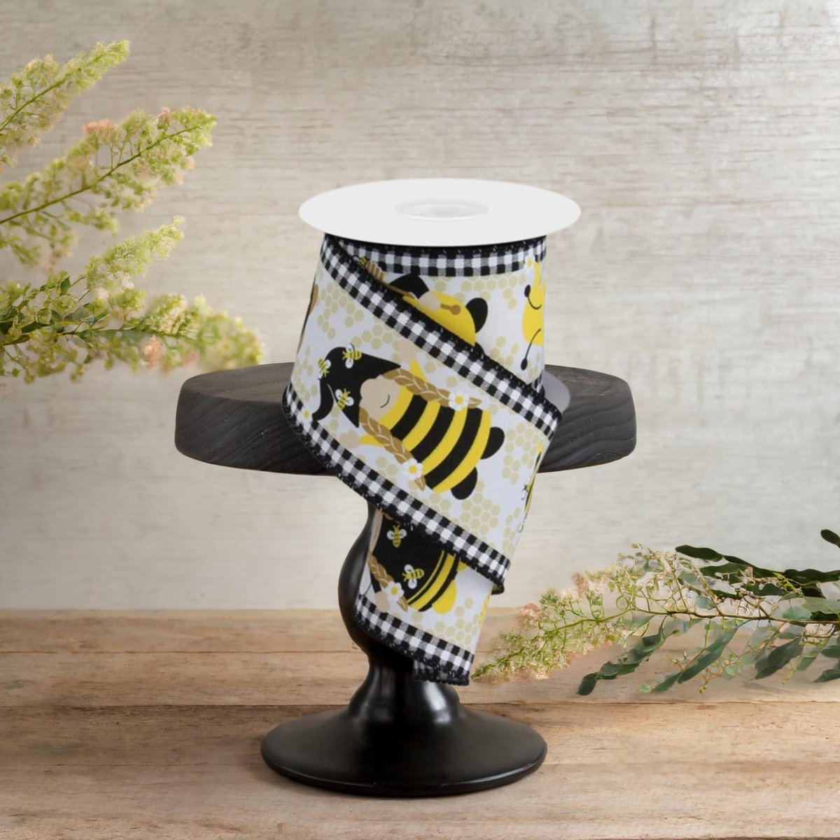Shop For 2.5" Gnome Bumble Bee Ribbon: White (10 Yards)