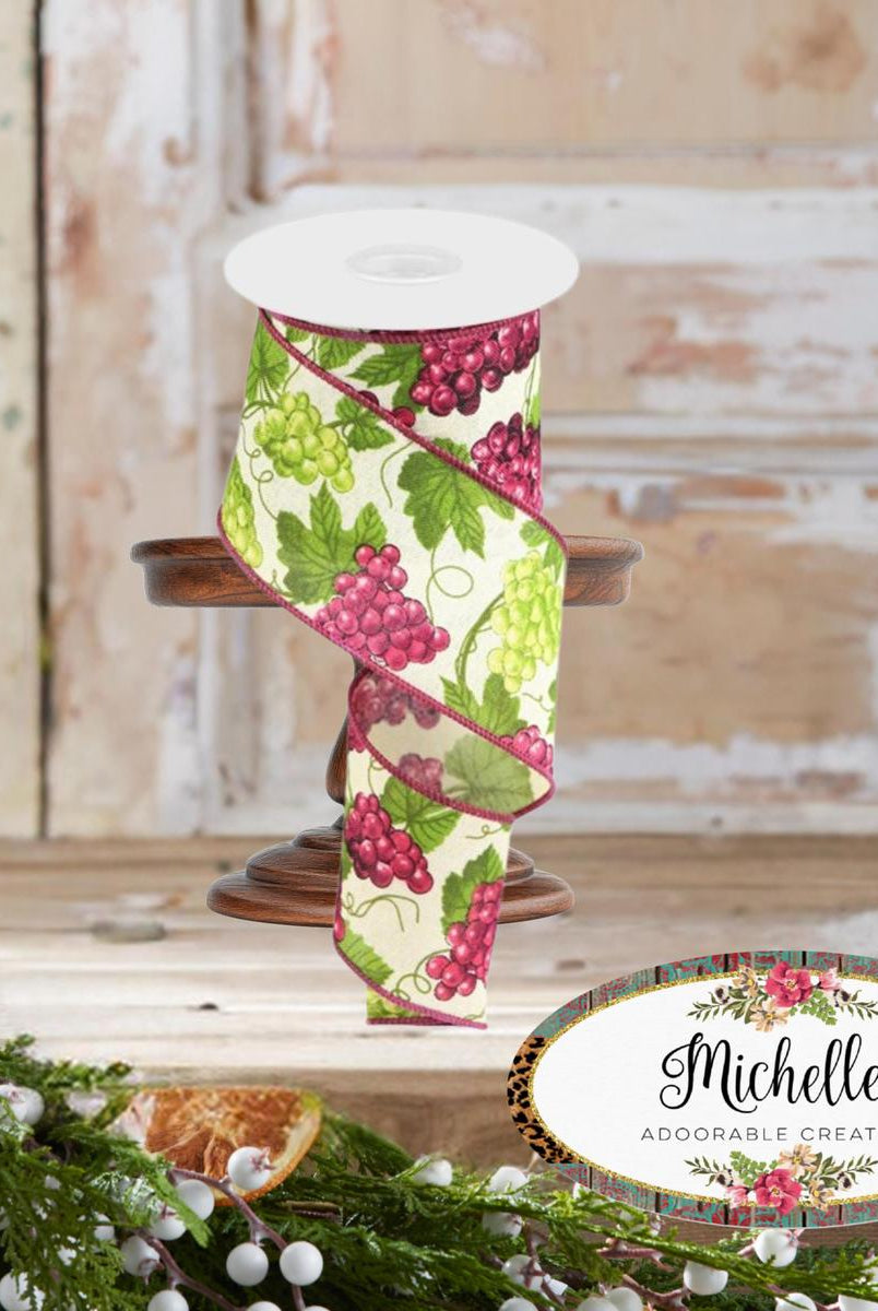 Shop For 2.5" Grapes on Royal: Cream (10 Yards)