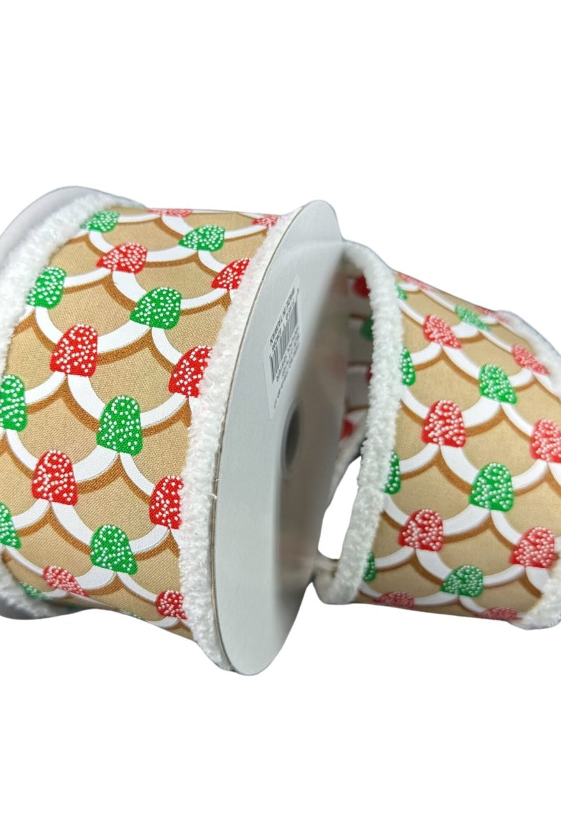 Shop For 2.5" Gumdrop Gingerbread Roof Drift Ribbon: Red/Green (10 Yards)