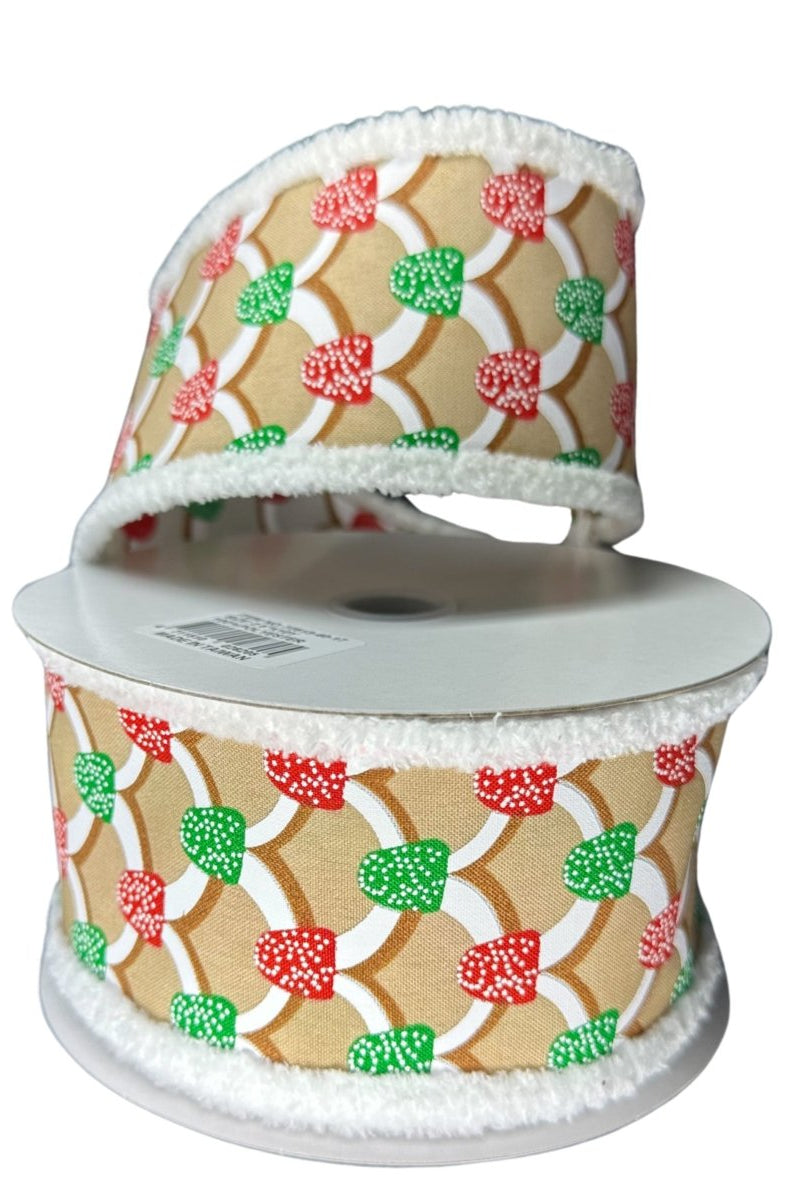 Shop For 2.5" Gumdrop Gingerbread Roof Drift Ribbon: Red/Green (10 Yards)
