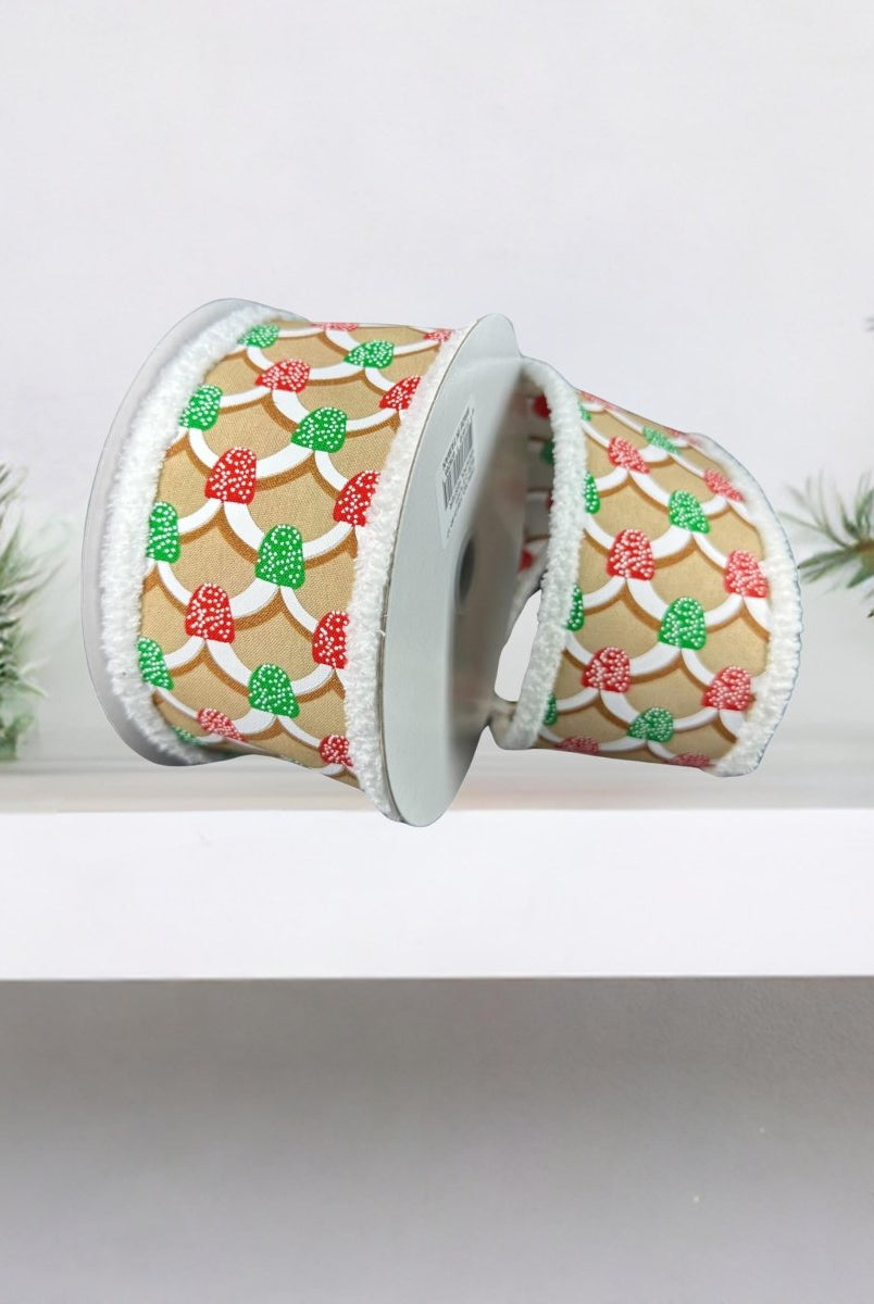 Shop For 2.5" Gumdrop Gingerbread Roof Drift Ribbon: Red/Green (10 Yards)