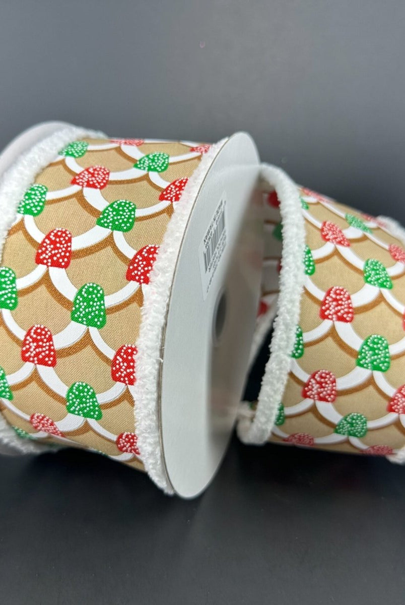 Shop For 2.5" Gumdrop Gingerbread Roof Drift Ribbon: Red/Green (10 Yards)