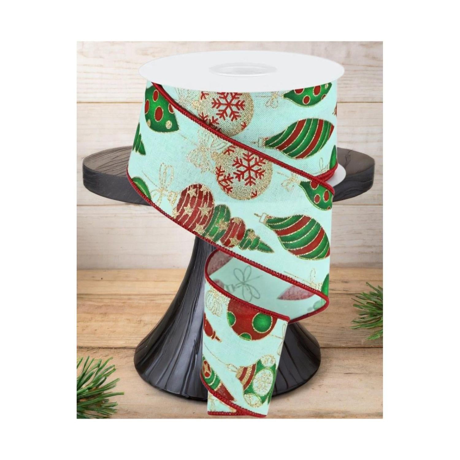 2.5" Hanging Christmas Ornament Ribbon: Mint Green (10 Yards)