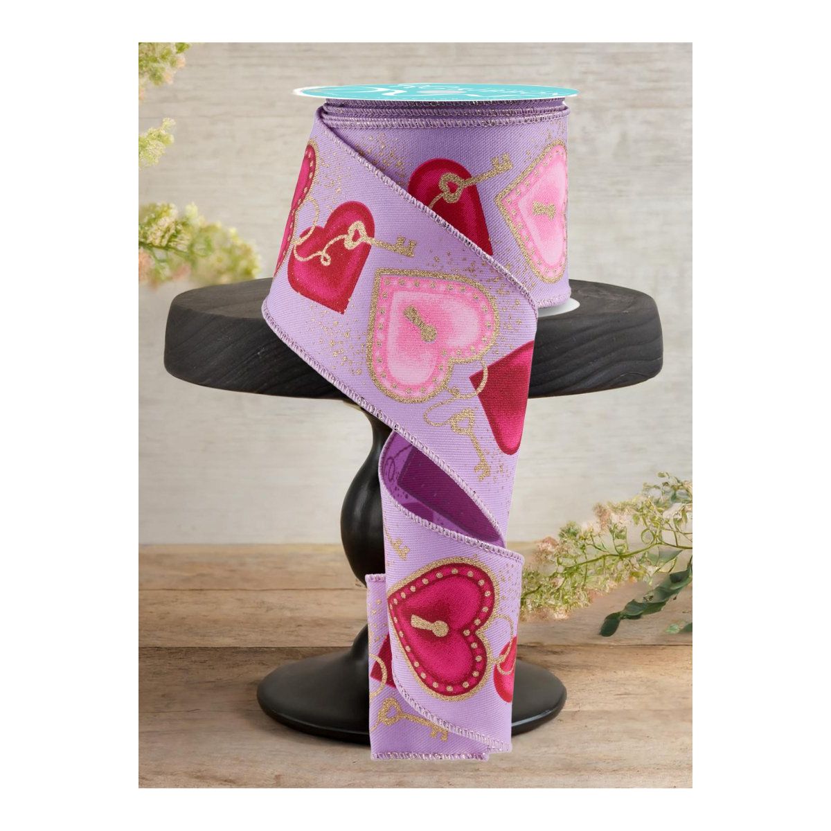 Shop For 2.5" Heart Locks Ribbon: Lavender (10 Yards)