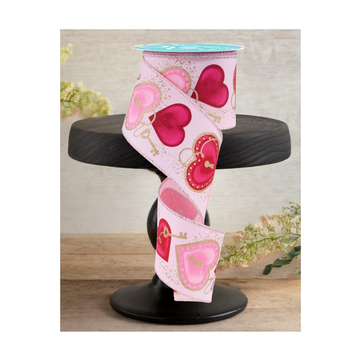 Shop For 2.5" Heart Locks Ribbon: Pale Pink (10 Yards)