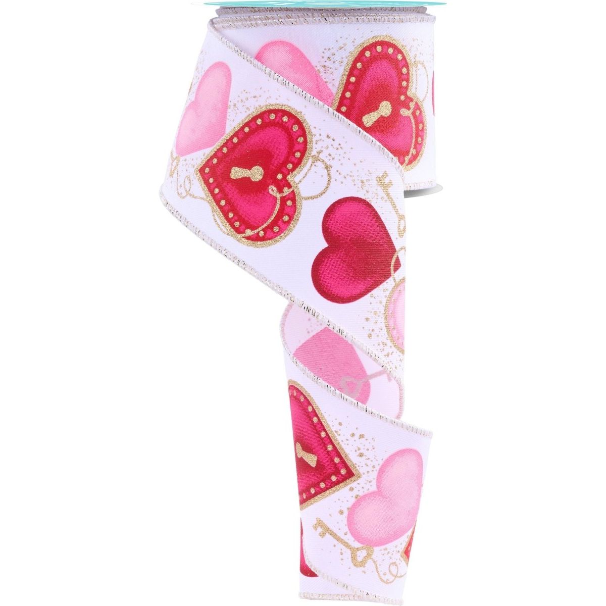 Shop For 2.5" Heart Locks Ribbon: White (10 Yards)