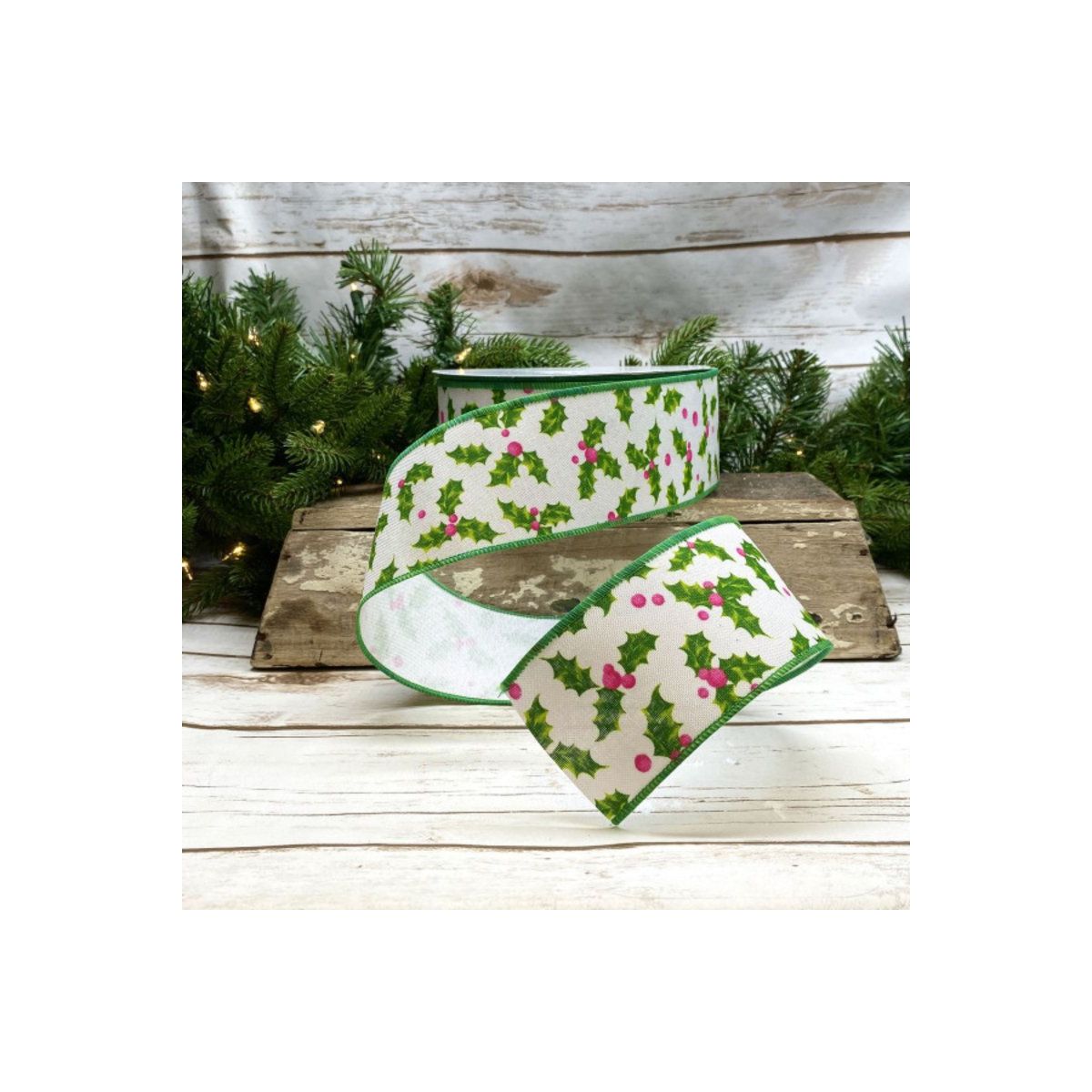 Shop For 2.5" Holly Ribbon: Red & Green (25 Yards)
