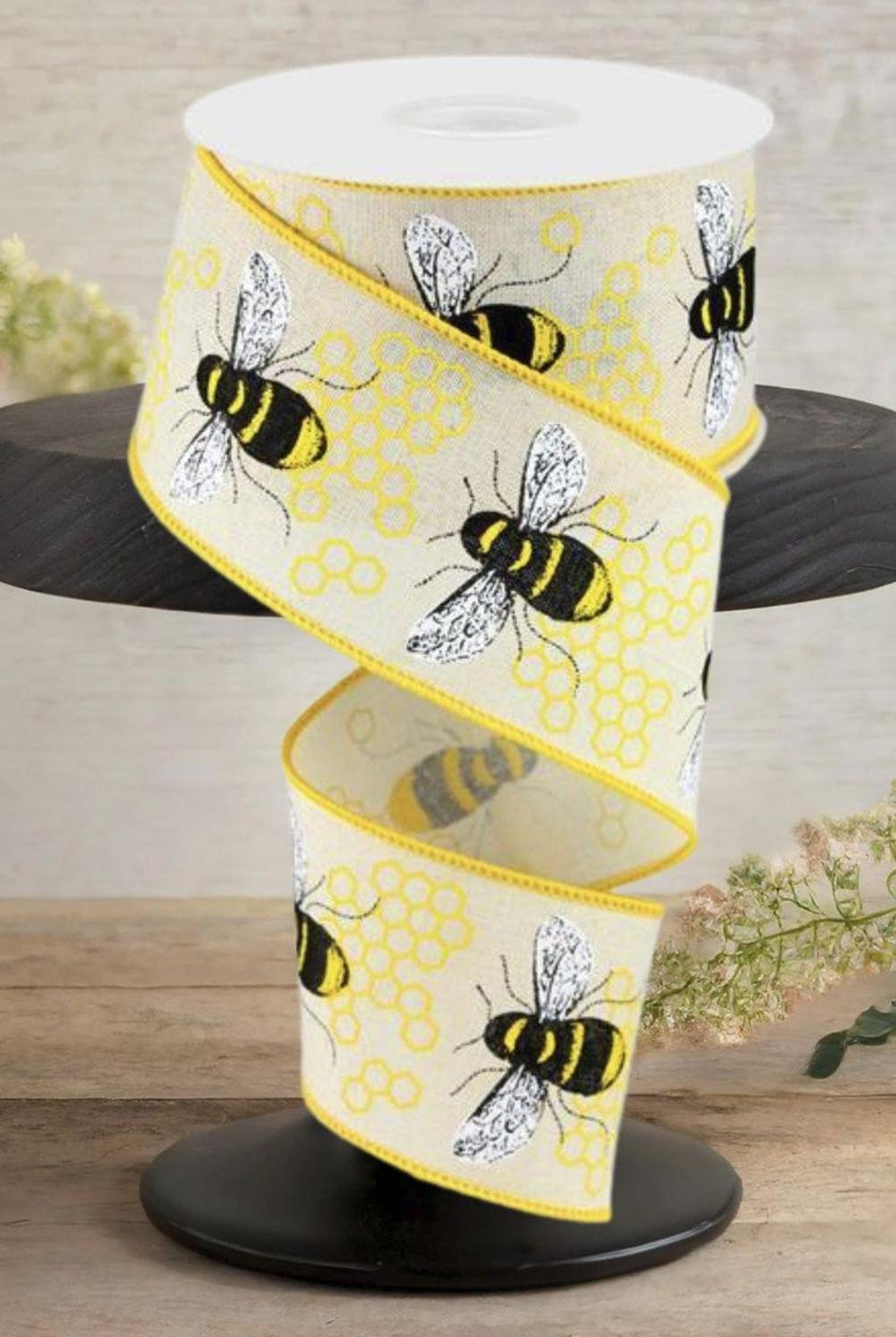 Shop For 2.5" Honey Bee Royal Ribbon: Cream (10 Yards)