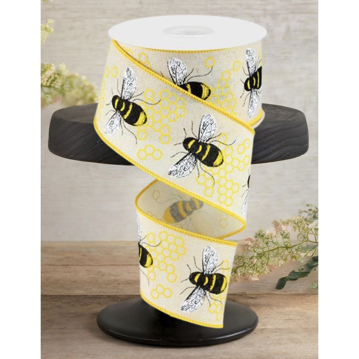 Shop For 2.5" Honey Bee Royal Ribbon: Cream (10 Yards)