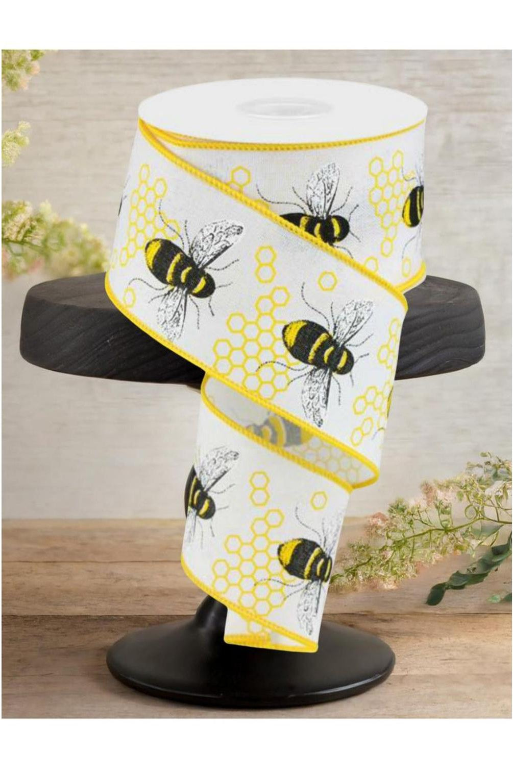 Shop For 2.5" Honey Bee Royal Ribbon: White (10 Yards)