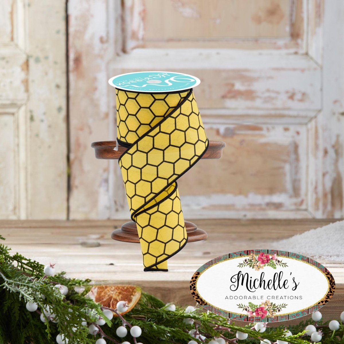Shop For 2.5" Honeycomb Ribbon: Yellow (10 Yards)