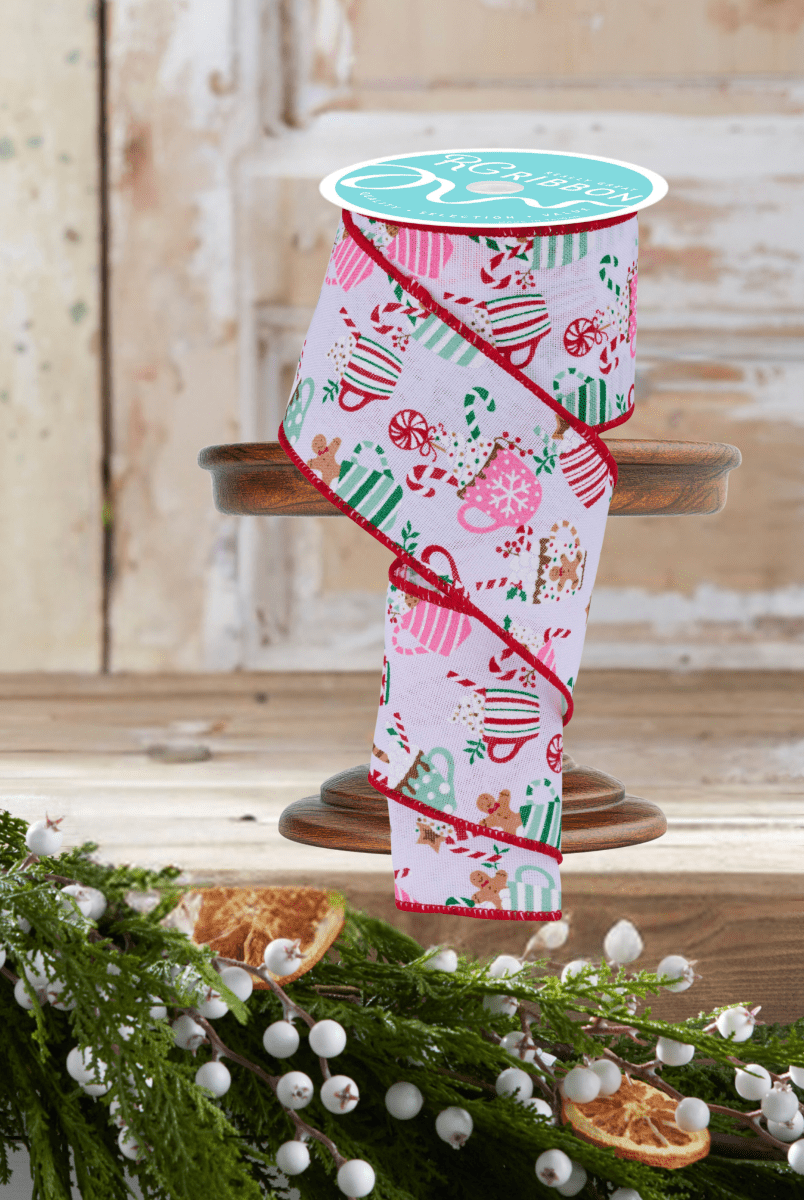 Shop For 2.5" Hot Cocoa Mugs Ribbon: White (10 Yards)